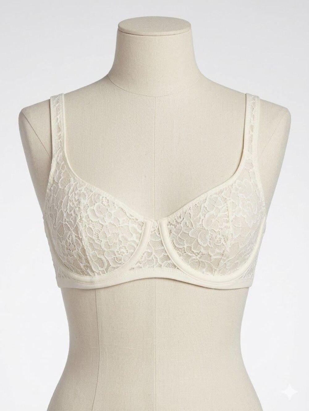 Auden size 34B Lace Unlined Balconette Comfort Fit Bra, White, NEW